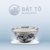 Tô Sâu Men Trắng Vẽ Hoa Sen Đen TP-HS05