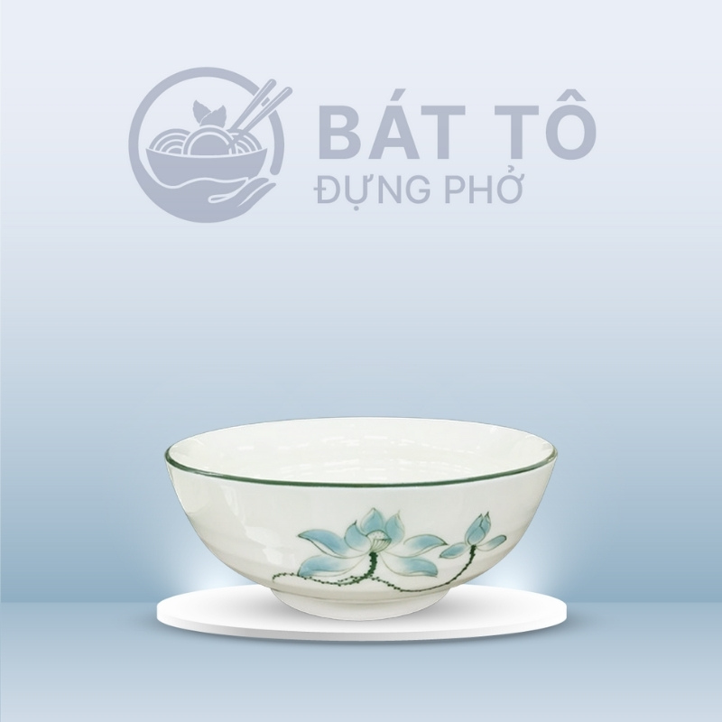 Tô Sâu Men Kem Vẽ Sen Xanh TP-MKH01