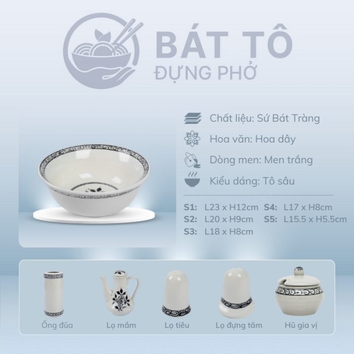 đặc điểm Tô Sâu Men Trắng Vẽ Hoa Dây TP-MTH03