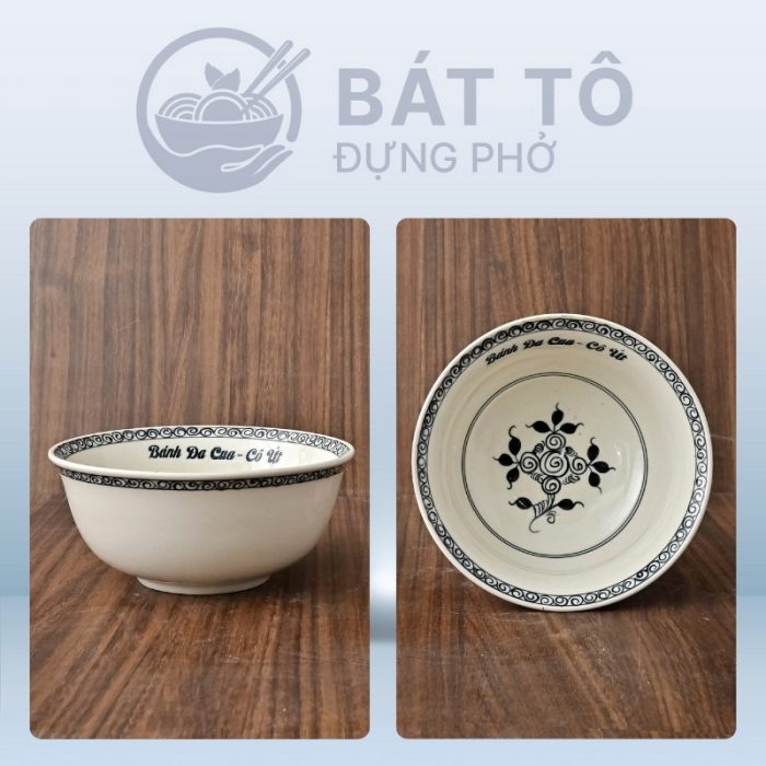 chi tiết Tô Sâu Men Trắng Vẽ Hoa Dây TP-MTH03