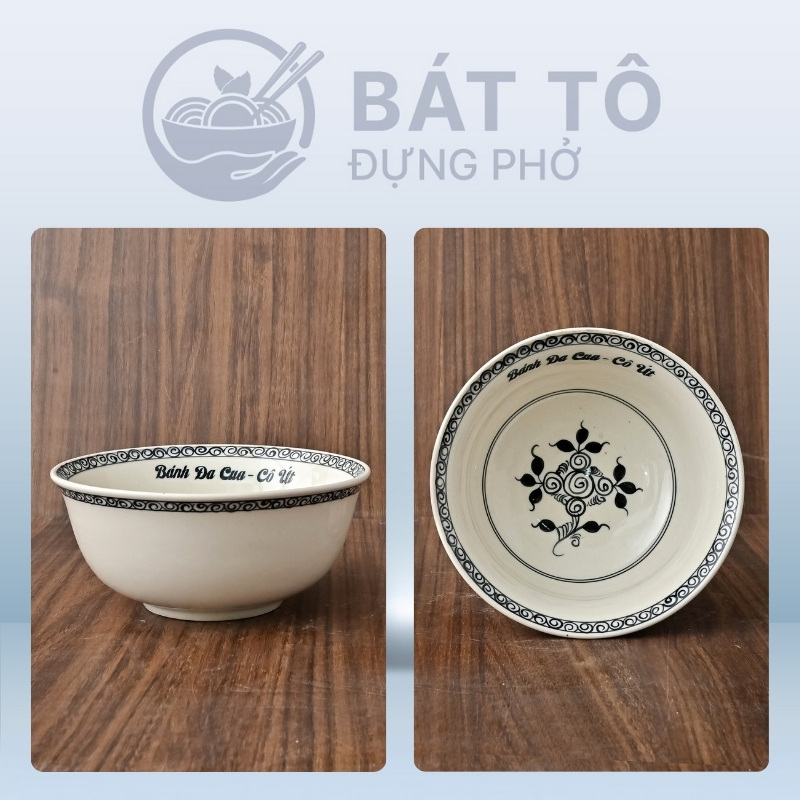 chi tiết Tô Sâu Men Trắng Vẽ Hoa Dây TP-MTH03