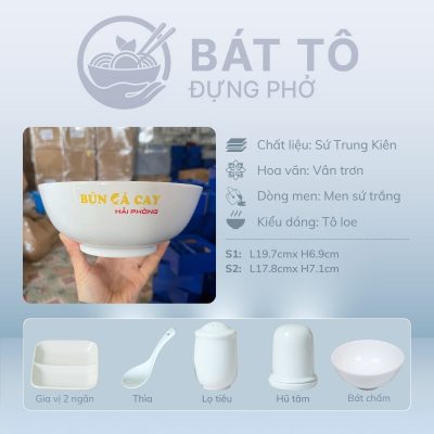 Thông tin chi tiết tô loe men trắng trơn